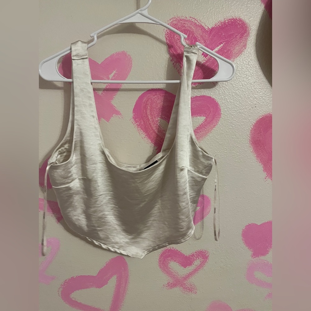 silk white crop top